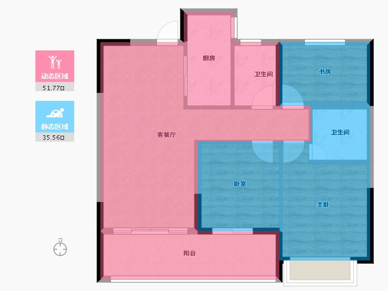 浙江省-杭州市-滨湖天地-78.41-户型库-动静分区