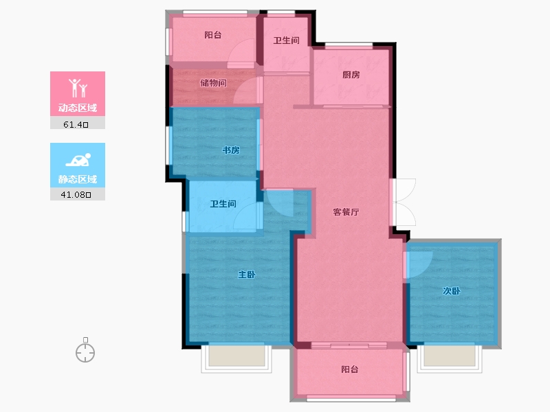 江苏省-南京市-鲁能硅谷公馆-92.01-户型库-动静分区