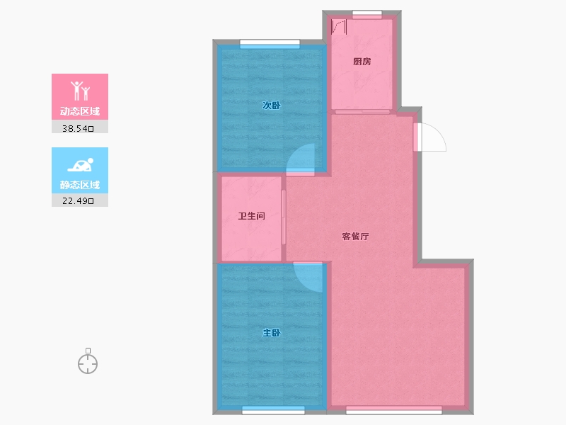 吉林省-长春市-万龙中车银河城-54.27-户型库-动静分区