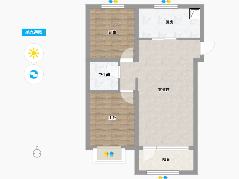 吉林省-长春市-御桂园咏椿-56.43-户型库-采光通风