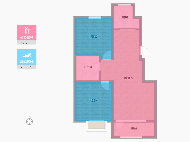 吉林省-长春市-御桂园咏椿-65.23-户型库-动静分区