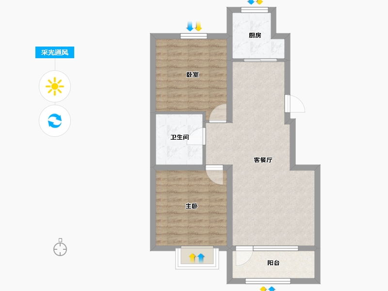 吉林省-长春市-御桂园咏椿-65.23-户型库-采光通风