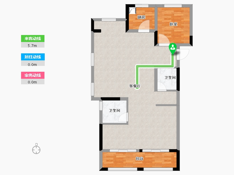 浙江省-杭州市-绿地柏澜晶舍-87.01-户型库-动静线