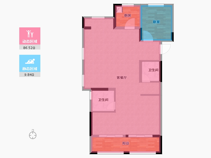 浙江省-杭州市-绿地柏澜晶舍-87.01-户型库-动静分区