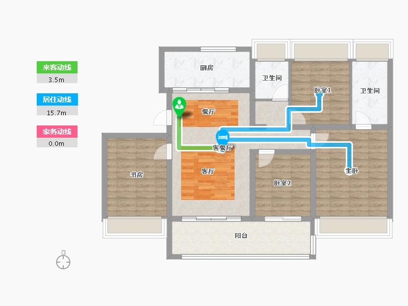 江苏省-苏州市-万科东方雅苑-102.80-户型库-动静线