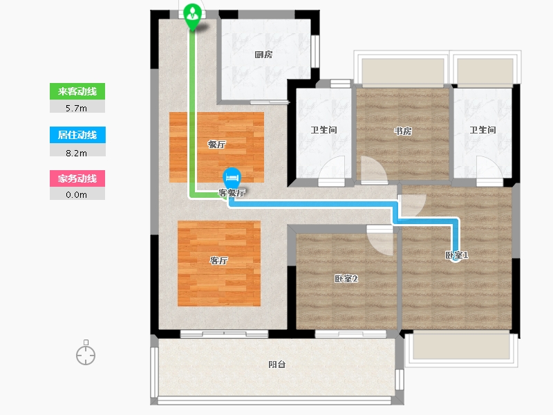 江苏省-苏州市-云起平江雅园-89.60-户型库-动静线