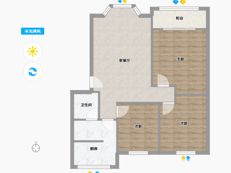 四川省-成都市-清江华庭-A区-91.00-户型库-采光通风