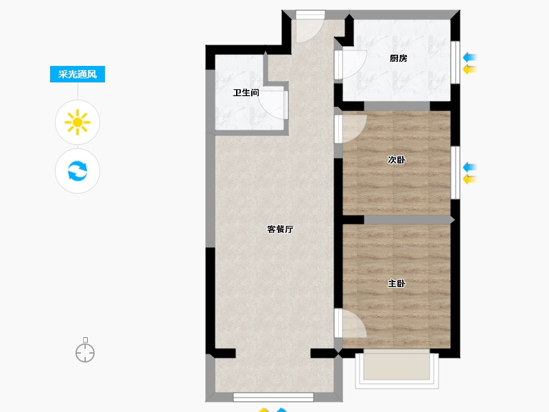 天津-天津市-中国铁建花语津郡-56.50-户型库-采光通风