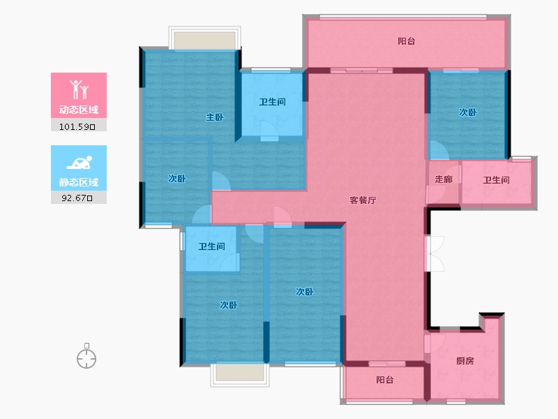 广西壮族自治区-南宁市-盛邦滨江府-168.00-户型库-动静分区