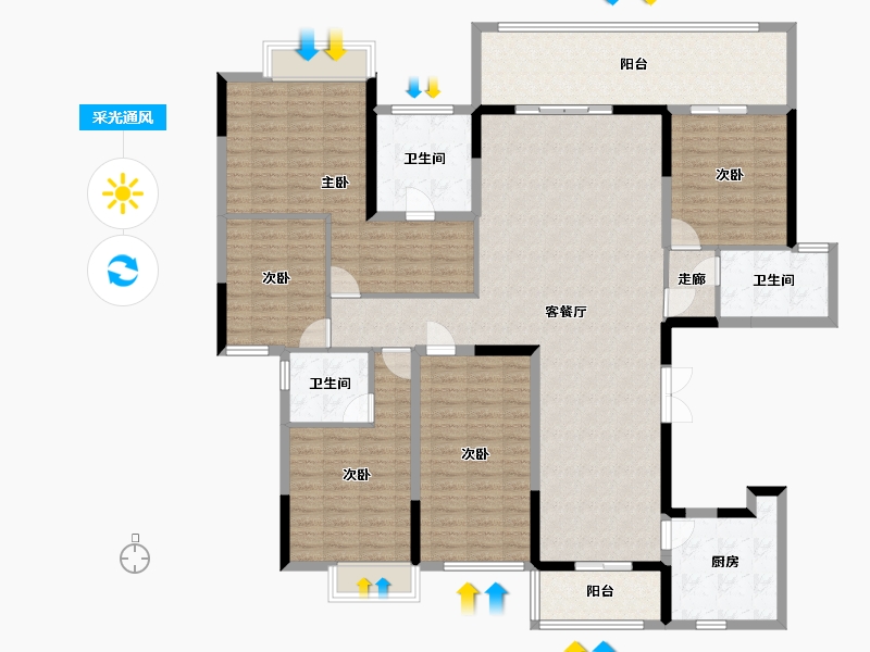 广西壮族自治区-南宁市-盛邦滨江府-168.00-户型库-采光通风