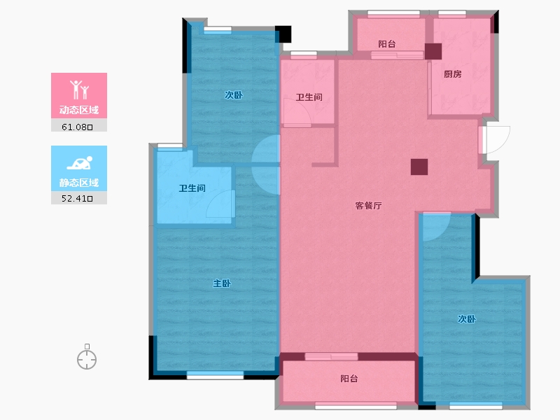 江苏省-南京市-南京高淳雅园-102.40-户型库-动静分区