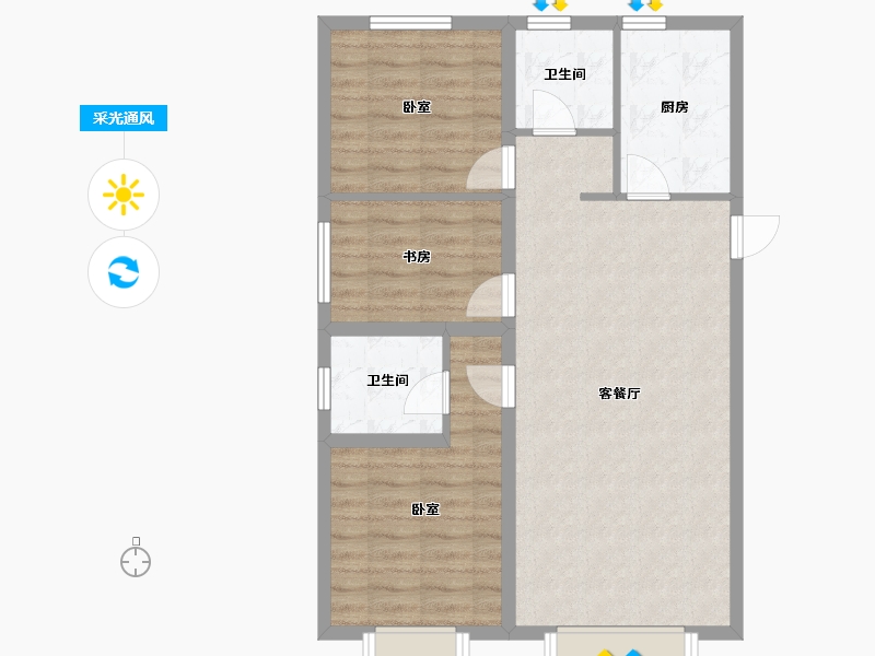 天津-天津市-大唐盛世-76.66-户型库-采光通风