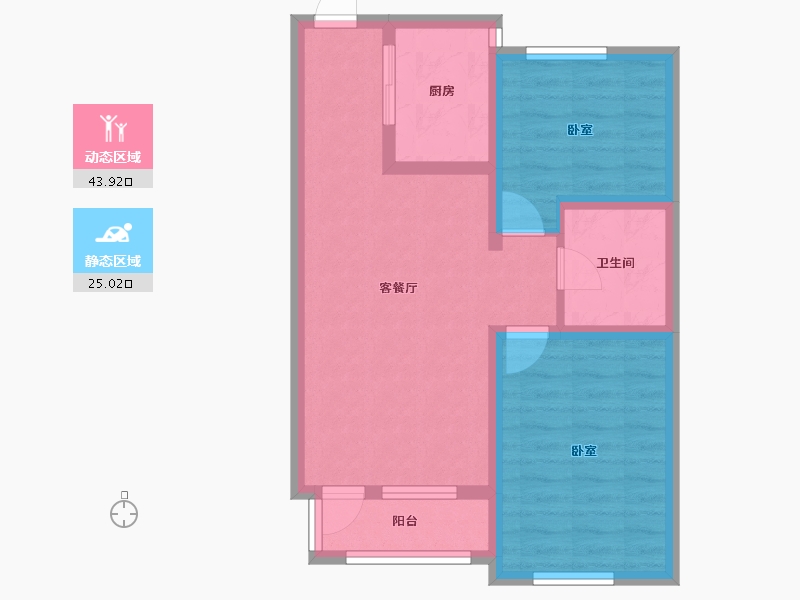 河北省-廊坊市-嘉都TIME-60.66-户型库-动静分区