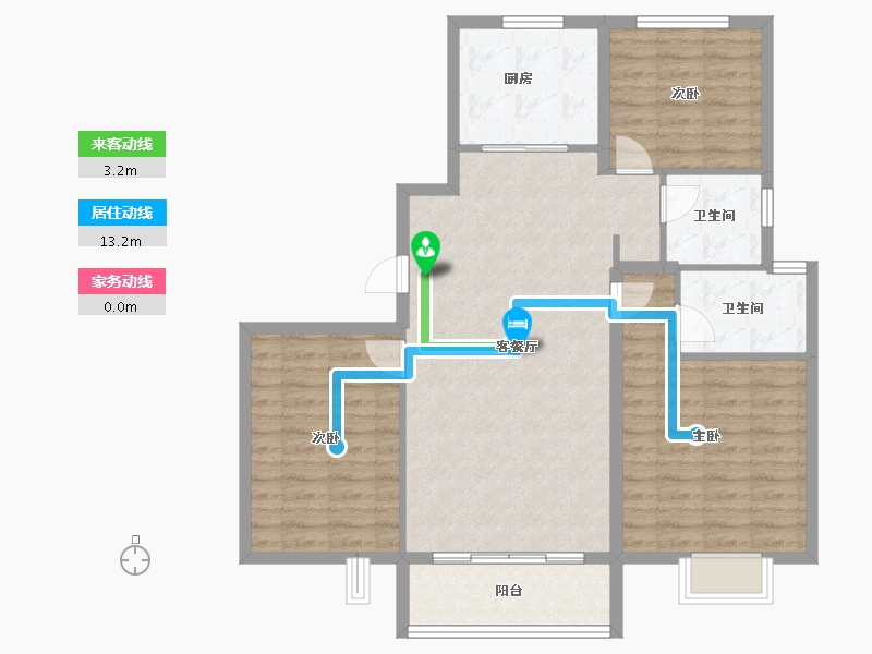 天津-天津市-金科碧桂园富力·渠阳府-99.20-户型库-动静线