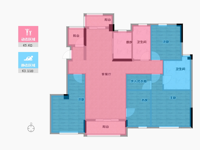 江苏省-南京市-南京高淳雅园-116.12-户型库-动静分区