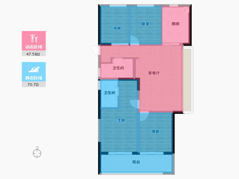 浙江省-杭州市-星创城-106.40-户型库-动静分区