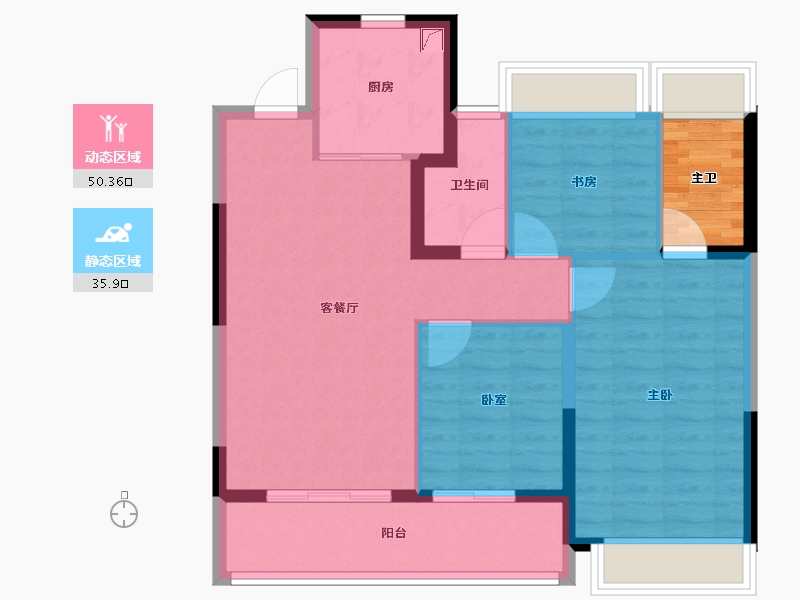 浙江省-杭州市-星创城-81.60-户型库-动静分区