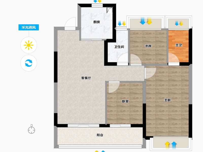 浙江省-杭州市-星创城-81.60-户型库-采光通风