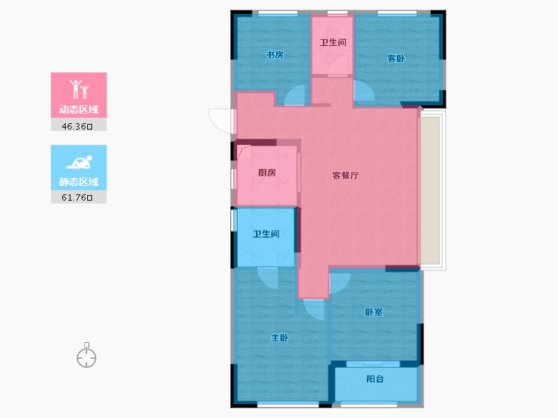 浙江省-杭州市-华景川·云萃天和城-97.49-户型库-动静分区