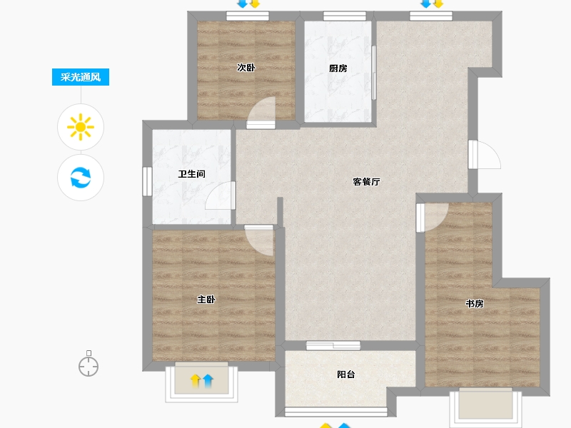 江苏省-南京市-睦水香邻-80.00-户型库-采光通风