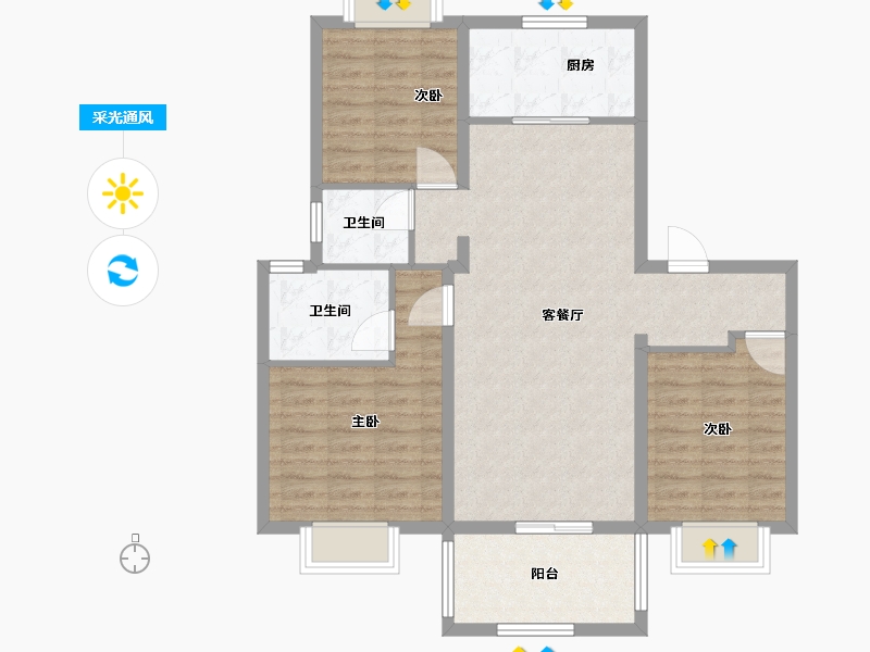 江苏省-南京市-平澜府-92.00-户型库-采光通风