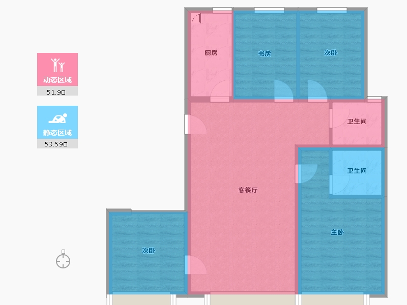 北京-北京市-首开卓越建工·熙悦晴翠-94.99-户型库-动静分区