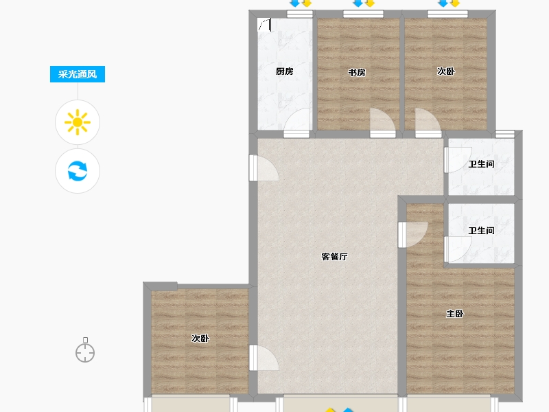 北京-北京市-首开卓越建工·熙悦晴翠-94.99-户型库-采光通风