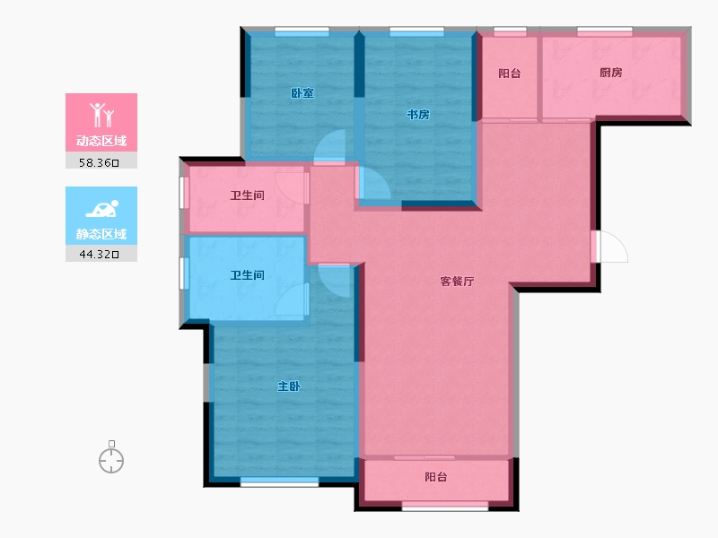 吉林省-长春市-保利香槟-91.56-户型库-动静分区