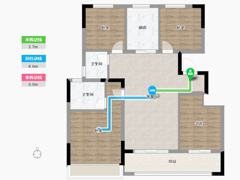 江苏省-南京市-龙湖天曜-97.60-户型库-动静线