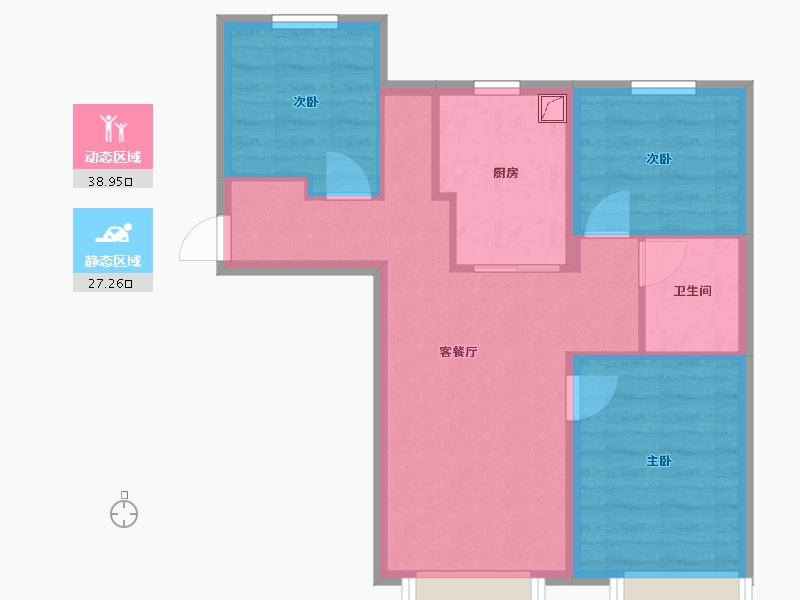 北京-北京市-首开卓越建工·熙悦晴翠-58.61-户型库-动静分区