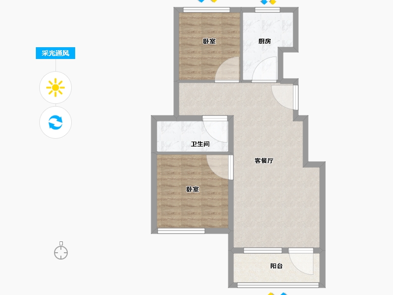 河北省-廊坊市-首开国风悦府-72.00-户型库-采光通风