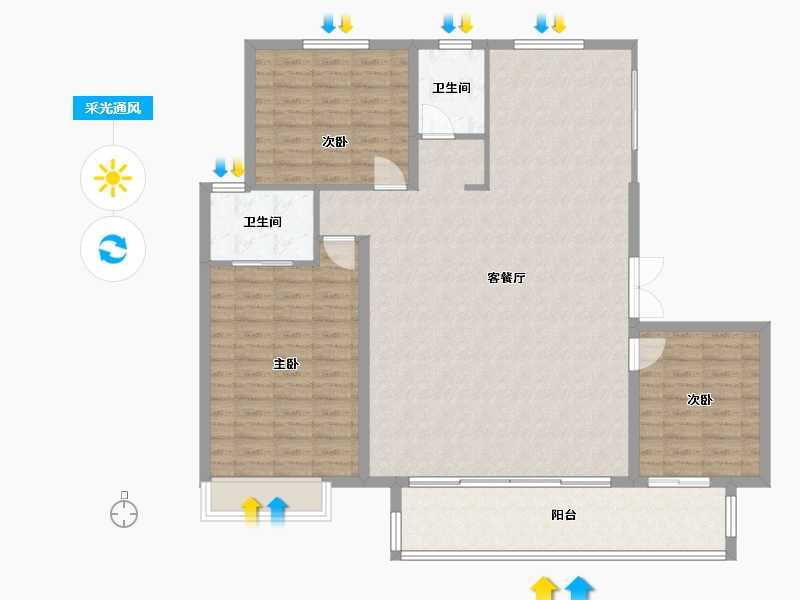 山西省-阳泉市-晋阳壹号院-147.00-户型库-采光通风