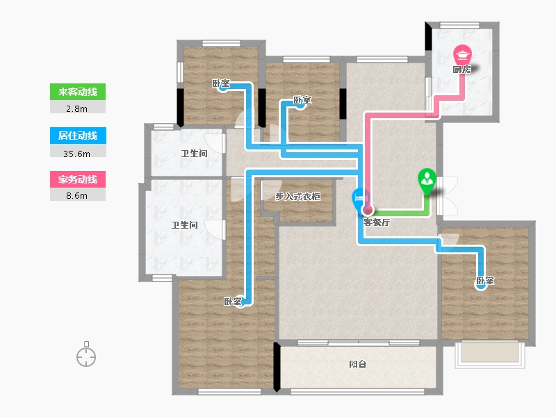 江苏省-南京市-绿城云栖玫瑰园-140.00-户型库-动静线