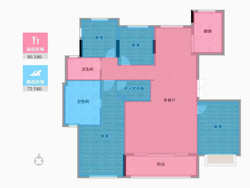 江苏省-南京市-绿城云栖玫瑰园-140.00-户型库-动静分区