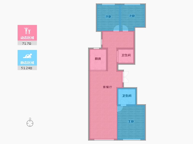 北京-北京市-北京城建·天坛府-111.00-户型库-动静分区