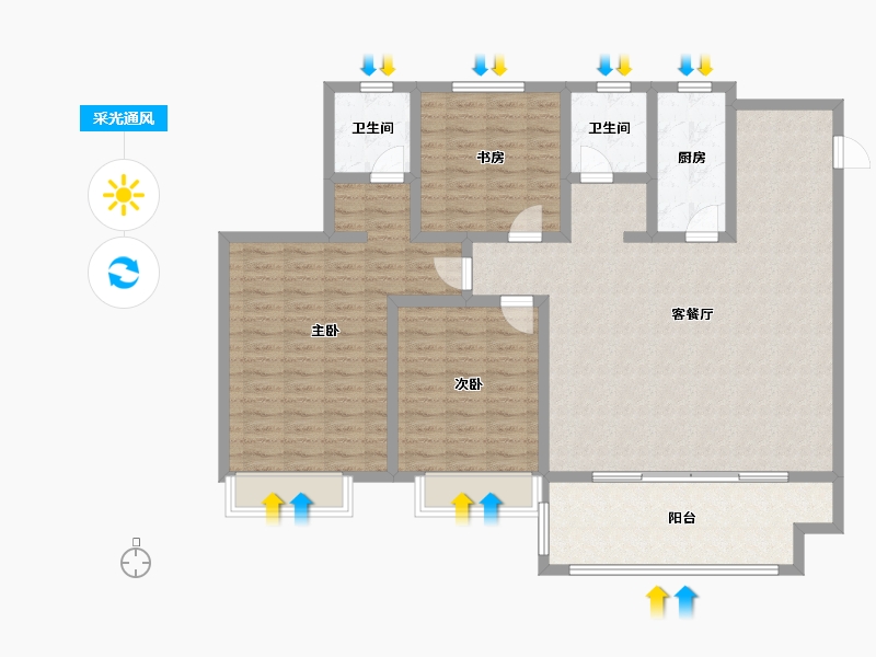 江苏省-常州市-荷樾府-100.00-户型库-采光通风