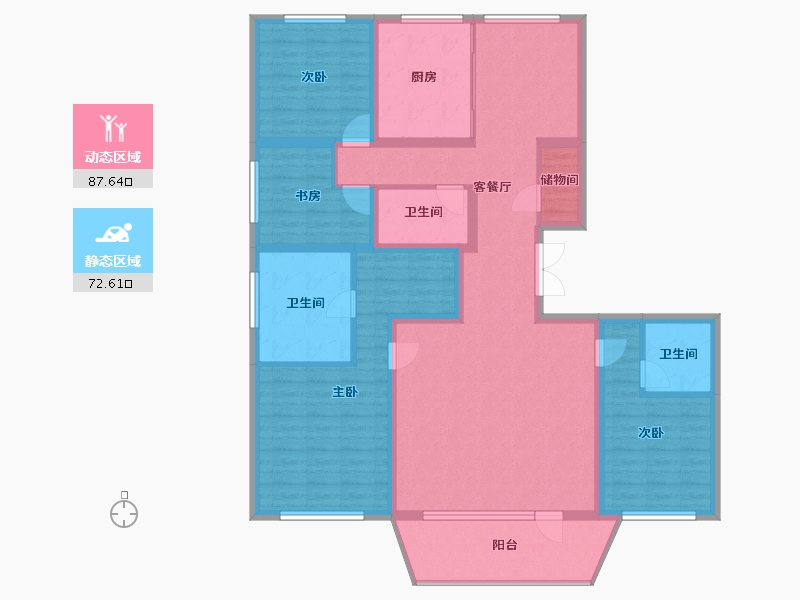 北京-北京市-合生缦云-143.46-户型库-动静分区