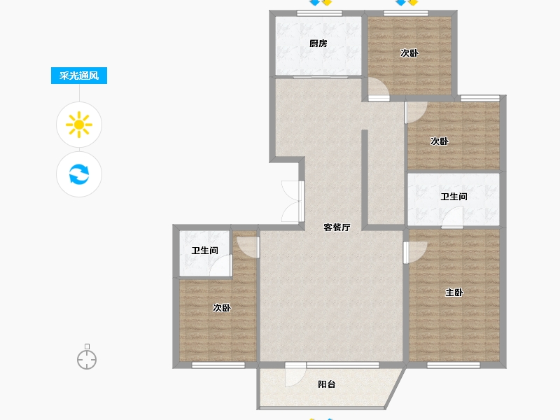 北京-北京市-合生缦云-151.00-户型库-采光通风