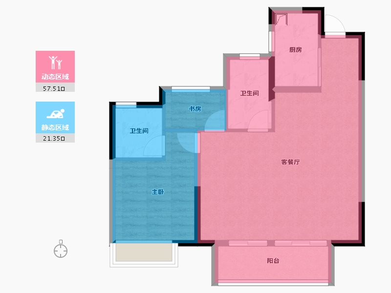 浙江省-杭州市-绿地柏澜晶舍-71.00-户型库-动静分区