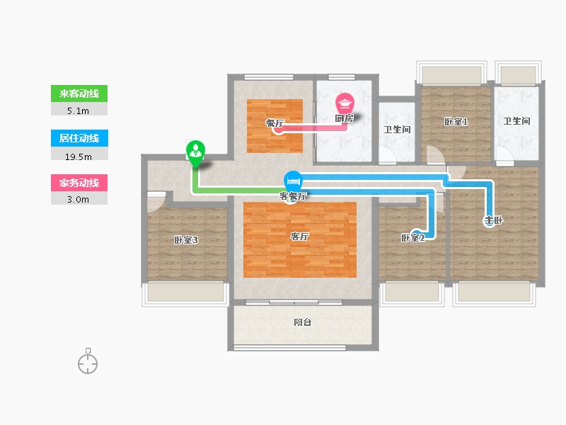 江苏省-苏州市-中海·阅湖湾​-132.80-户型库-动静线