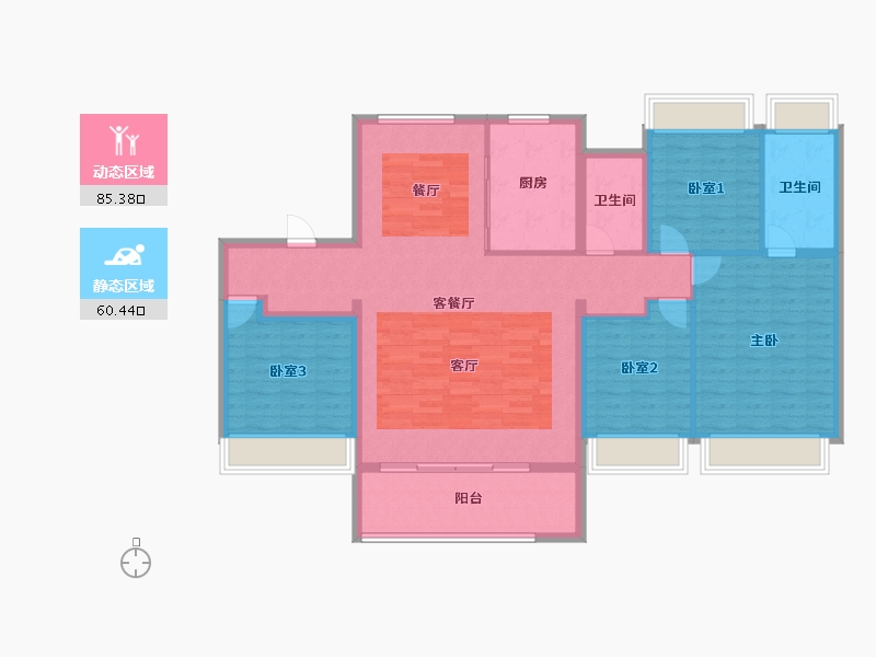 江苏省-苏州市-中海·阅湖湾​-132.80-户型库-动静分区