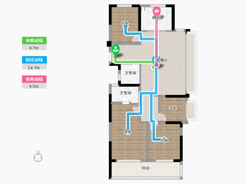 浙江省-杭州市-融创杭望云潮城-104.00-户型库-动静线