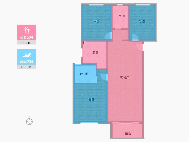 河北省-廊坊市-金威·京南生态城-93.00-户型库-动静分区