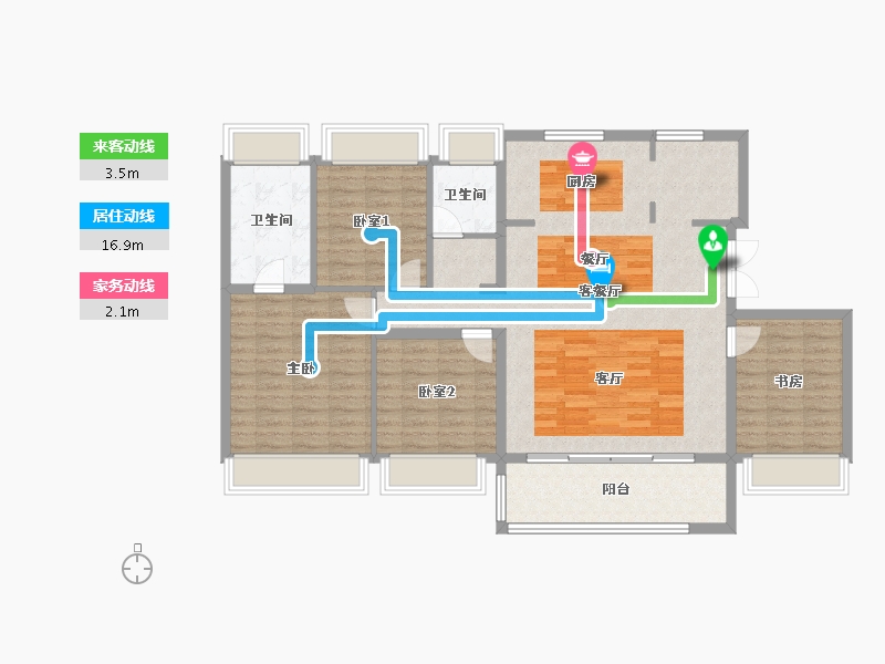 江苏省-苏州市-万科东方雅苑-116.80-户型库-动静线