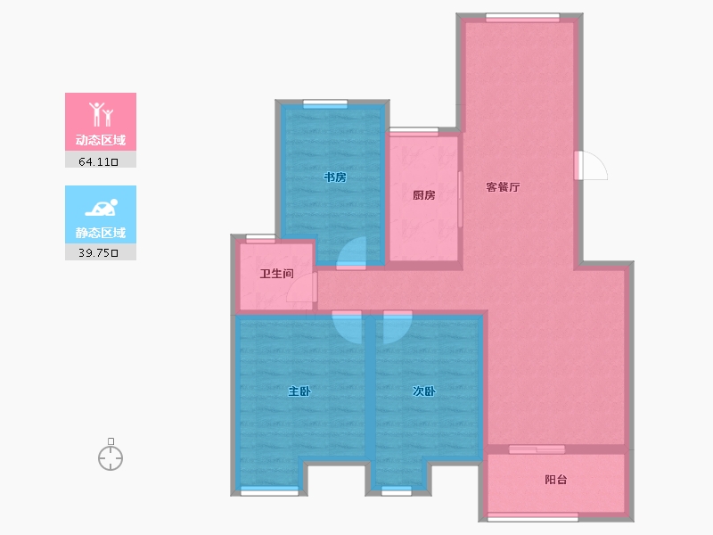 江苏省-南京市-东方公馆-92.31-户型库-动静分区