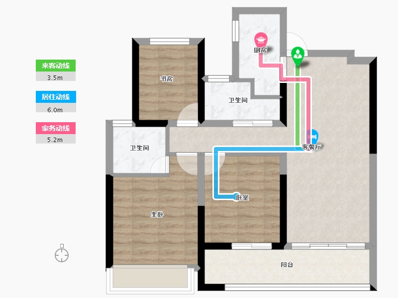 浙江省-杭州市-滨湖天地-71.00-户型库-动静线