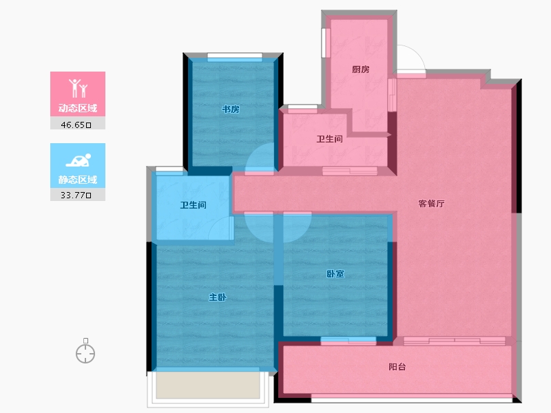 浙江省-杭州市-滨湖天地-71.00-户型库-动静分区