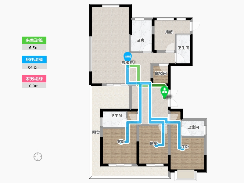 浙江省-杭州市-滨湖天地-133.01-户型库-动静线