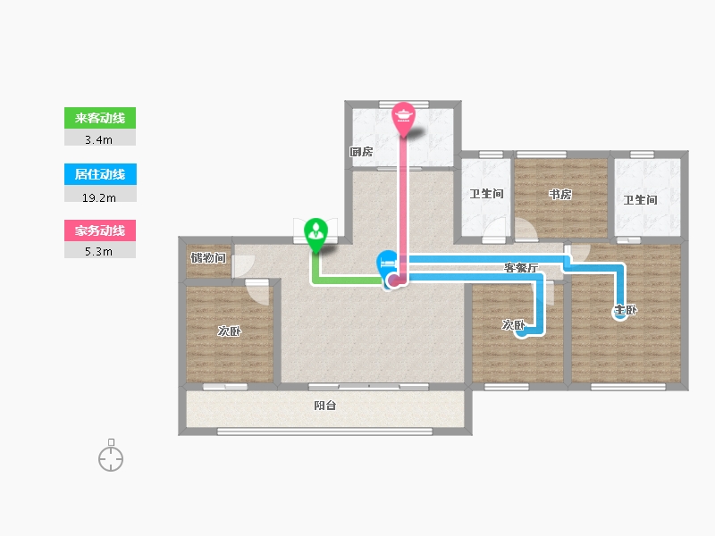 江苏省-南京市-华润置地中心·云上润府-136.80-户型库-动静线