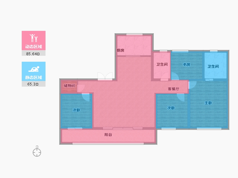 江苏省-南京市-华润置地中心·云上润府-136.80-户型库-动静分区